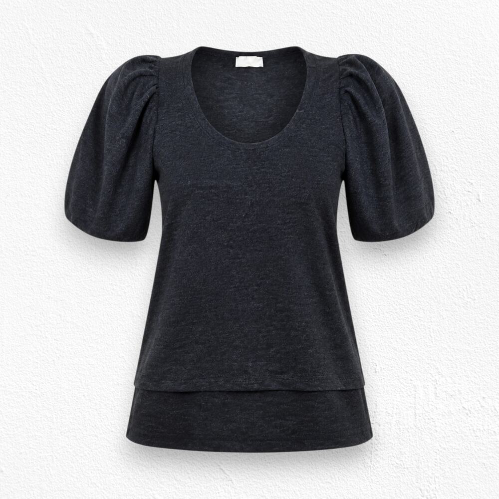 Stella McCartney Charcoal Gray Wool Puff Sleeve Knit Top Size IT 42 US 6 Italy
